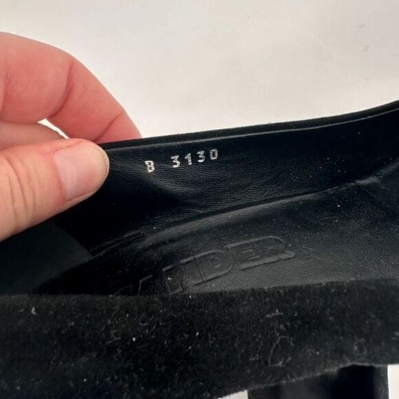 Jil Sander Women's Velvet Leather Trim Pointed Toe Pump Heel Shoes Black Size 36 - Picture 13 of 15